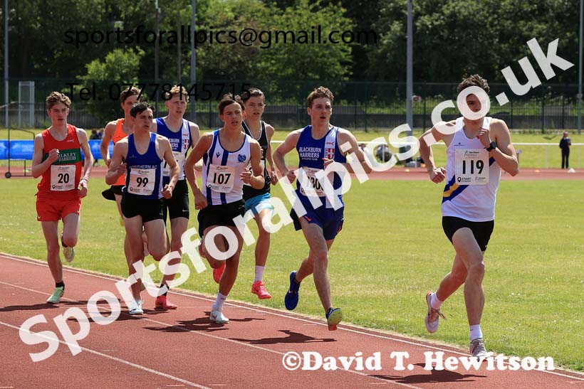 Mens Under-20s 1500 metres, 2024 Northern Senior and Under-20s Track and Field Champs, Middlesbrough.  Photo: David T. Hewitson/Sports for All Pics